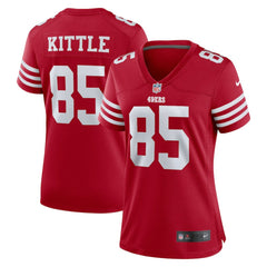 George Kittle San Francisco 49ers Women's Team Game Player Jersey - Scarlet - Nike