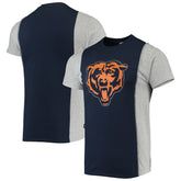 Chicago Bears Refried Apparel Sustainable Split T-Shirt - Navy/Heathered Gray - NFL