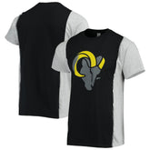 Los Angeles Rams Refried Apparel Sustainable Split T-Shirt - Black/Heathered Gray - NFL