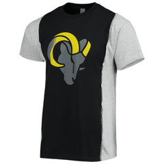 Los Angeles Rams Refried Apparel Sustainable Split T-Shirt - Black/Heathered Gray - NFL