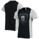 Las Vegas Raiders Refried Apparel Sustainable Split T-Shirt - Black/Heathered Gray - NFL