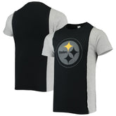 Pittsburgh Steelers Refried Apparel Sustainable Split T-Shirt - Black/Heathered Gray - NFL
