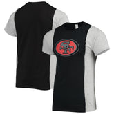 San Francisco 49ers Refried Apparel Sustainable Split T-Shirt - Black/Heathered Gray - NFL