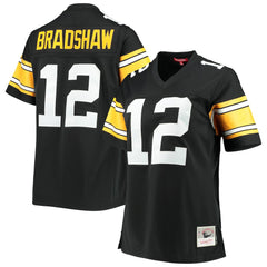 Terry Bradshaw Pittsburgh Steelers Women's Legacy Replica Player Jersey - Black - Mitchell & Ness