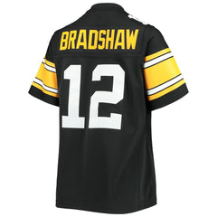 Terry Bradshaw Pittsburgh Steelers Women's Legacy Replica Player Jersey - Black - Mitchell & Ness