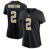 Jameis Winston New Orleans Saints Women's Name & Number T-Shirt - Black - Nike