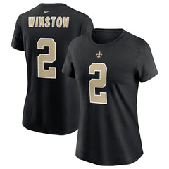 Jameis Winston New Orleans Saints Women's Name & Number T-Shirt - Black - Nike