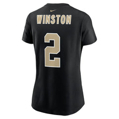 Jameis Winston New Orleans Saints Women's Name & Number T-Shirt - Black - Nike