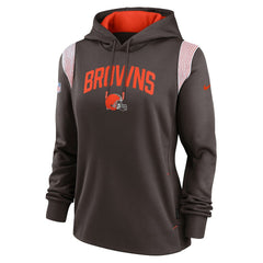 Cleveland Browns Women's Sideline Stack Performance Pullover Hoodie - Brown - Nike