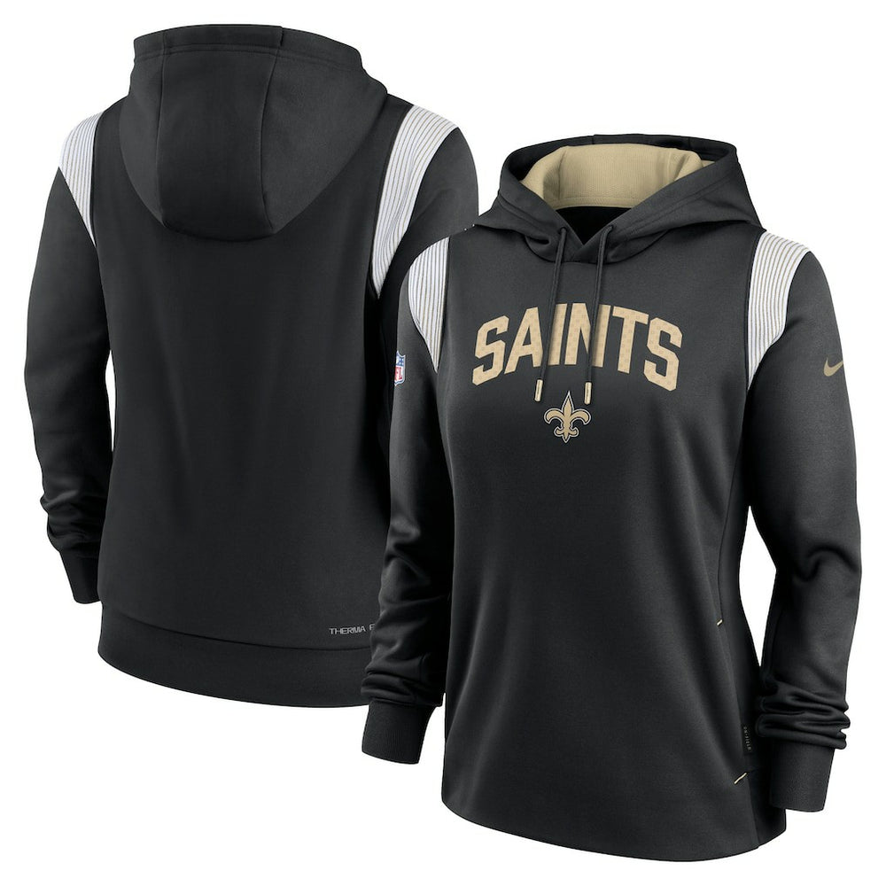New Orleans Saints Women's Sideline Stack Performance Pullover Hoodie - Black - Nike