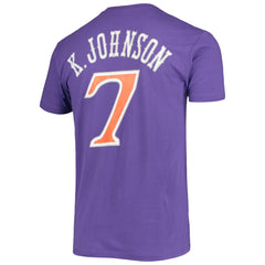 Mitchell & Ness Kevin Johnson Phoenix Suns Hardwood Classics Stitch Name & Number T-Shirt Purple