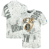 Brooklyn Nets FISLL Gold Foil Splatter Print T-Shirt White