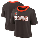 Cleveland Browns Women's High Hip Fashion Cropped Top - Brown - Nike