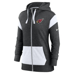 Arizona Cardinals Women's Monaco Lightweight Full-Zip Hoodie - Heather Black/White - Nike