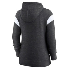 Las Vegas Raiders Women's Plus Size Monaco Full-Zip Lightweight Hoodie - Heather Black/White - Nike