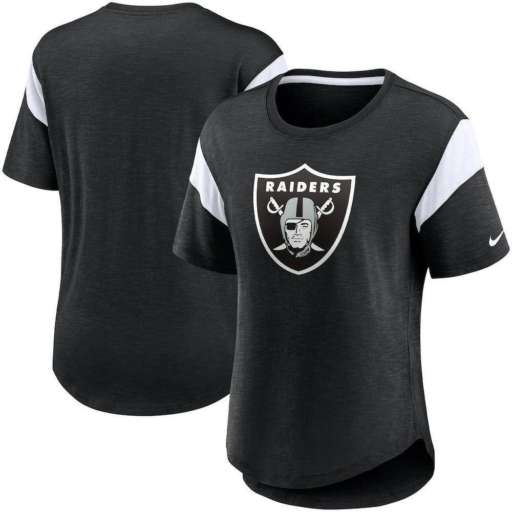 Las Vegas Raiders Women's Primary Logo Fashion Top - Heather Black - Nike