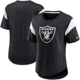 Las Vegas Raiders Women's Primary Logo Fashion Top - Heather Black - Nike