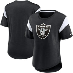 Las Vegas Raiders Women's Primary Logo Fashion Top - Heather Black - Nike