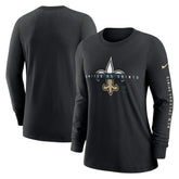 New Orleans Saints Women's Prime Split Long Sleeve T-Shirt - Black - Nike