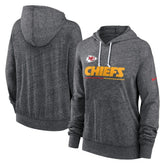 Kansas City Chiefs Women's Team Spirit Gym Vintage Lightweight Hoodie Top - Heather Charcoal - Nike