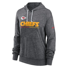 Kansas City Chiefs Women's Team Spirit Gym Vintage Lightweight Hoodie Top - Heather Charcoal - Nike
