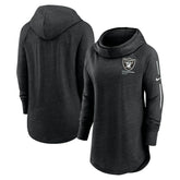 Las Vegas Raiders Women's Minimal Statement Lightweight Raglan Funnel Neck Pullover Hoodie - Black - Nike