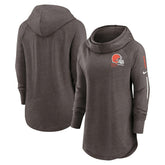 Cleveland Browns Women's Minimal Statement Lightweight Raglan Funnel Neck Pullover Hoodie - Brown - Nike