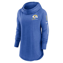 Los Angeles Rams Women's Minimal Statement Lightweight Raglan Funnel Neck Pullover Hoodie - Royal - Nike