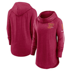 Washington Commanders Women's Minimal Statement Lightweight Raglan Funnel Neck Pullover Hoodie - Burgundy - Nike