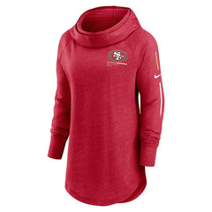 San Francisco 49ers Women's Minimal Statement Lightweight Raglan Funnel Neck Pullover Hoodie - Scarlet - Nike