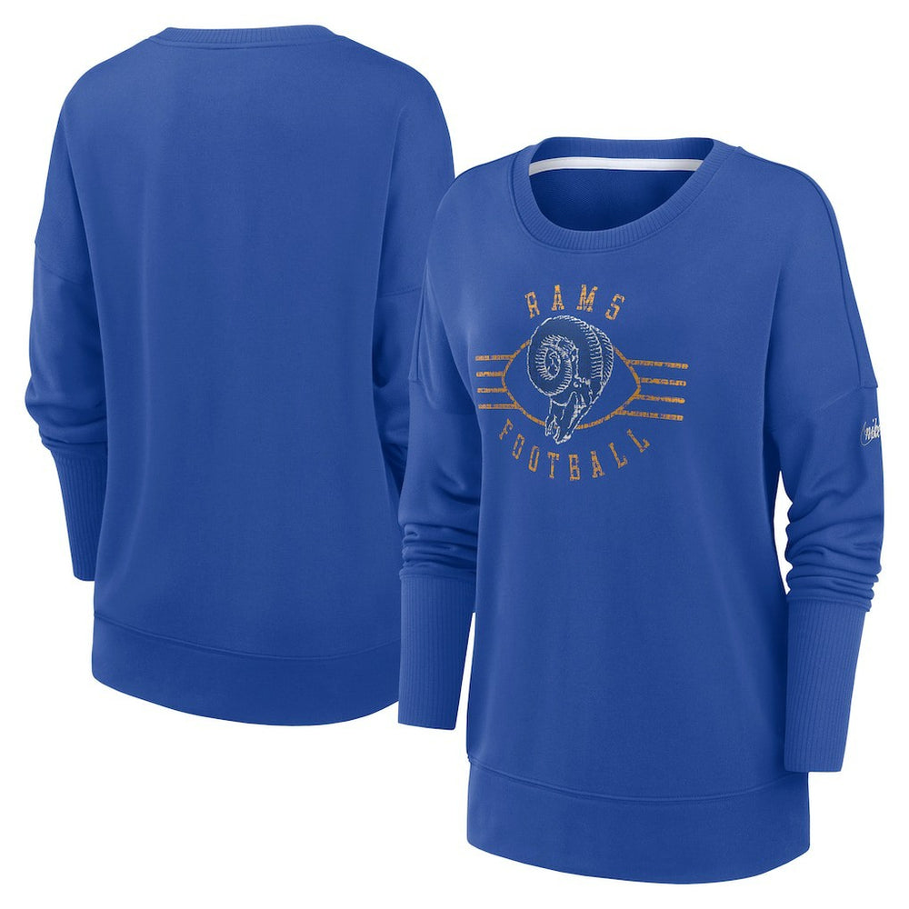 Los Angeles Rams Women's Rewind Playback Icon Performance Pullover Sweatshirt - Royal - Nike