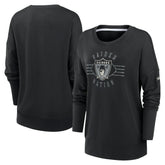 Las Vegas Raiders Women's Rewind Playback Icon Performance Pullover Sweatshirt - Black - Nike