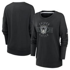 Las Vegas Raiders Women's Rewind Playback Icon Performance Pullover Sweatshirt - Black - Nike