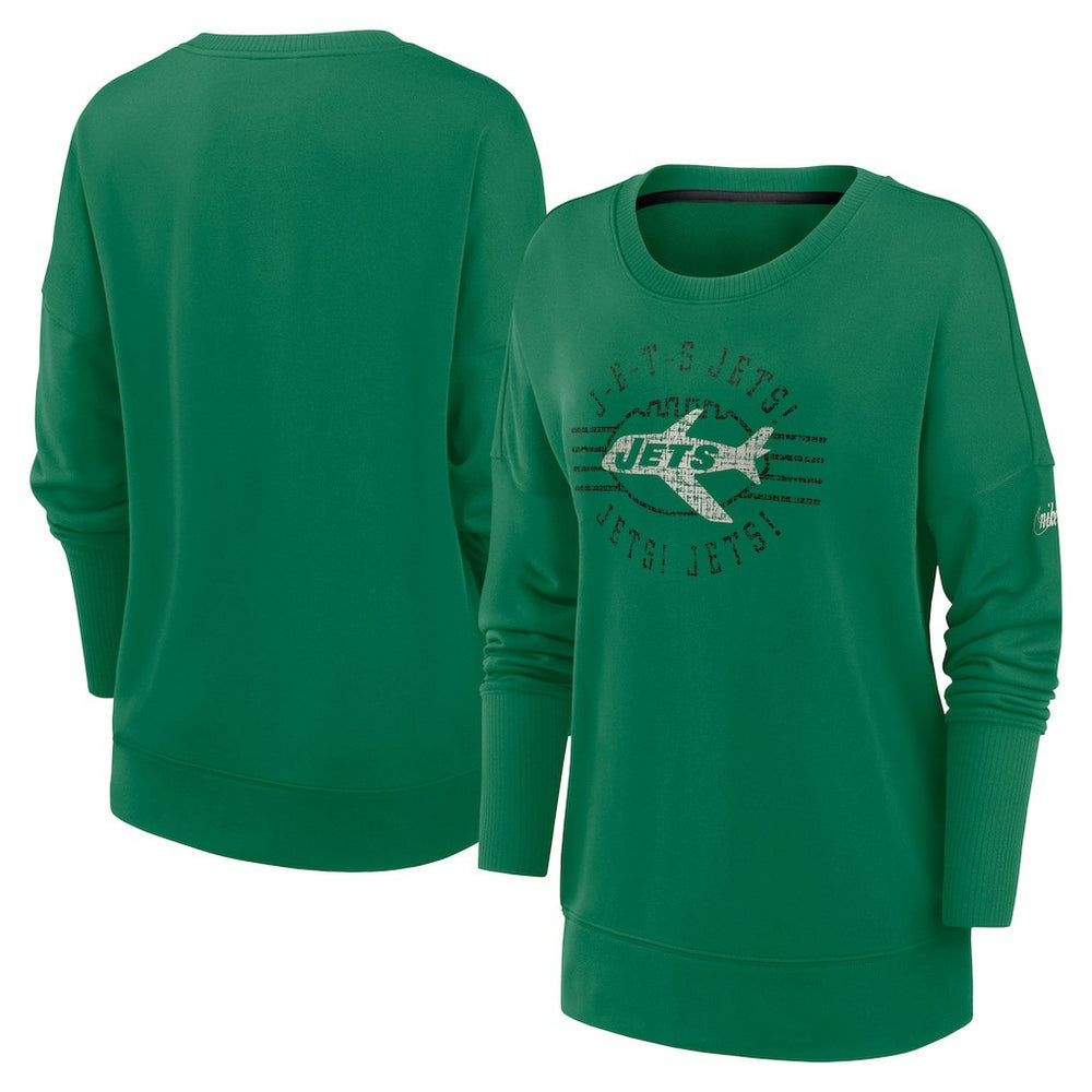 New York Jets Women's Rewind Playback Icon Performance Pullover Sweatshirt - Green - Nike