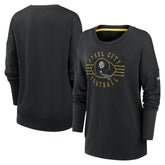 Pittsburgh Steelers Women's Rewind Playback Icon Performance Pullover Sweatshirt - Black - Nike
