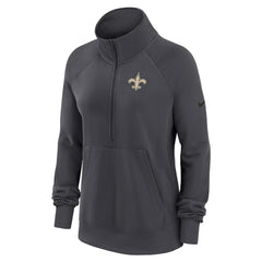 New Orleans Saints Women's Premium Raglan Performance Half-Zip Sweatshirt - Charcoal - Nike