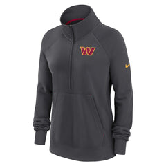 Washington Commanders Women's Premium Raglan Performance Half-Zip Sweatshirt - Charcoal - Nike