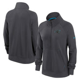 Carolina Panthers Women's Premium Raglan Performance Half-Zip Sweatshirt - Charcoal - Nike