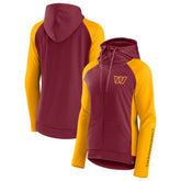 Washington Commanders Women's End Around Lightweight Raglan Full-Zip Hoodie Jacket - Burgundy/Gold - Fanatics