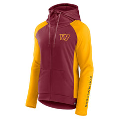 Washington Commanders Women's End Around Lightweight Raglan Full-Zip Hoodie Jacket - Burgundy/Gold - Fanatics