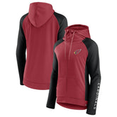 Arizona Cardinals Women's End Around Lightweight Raglan Full-Zip Hoodie Jacket - Cardinal/Black - Fanatics