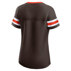 Cleveland Browns Women's Original State Lace-Up T-Shirt - Brown - Fanatics