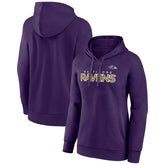 Baltimore Ravens Women's Iconic Cotton Fleece Checklist Pullover Hoodie - Purple - Fanatics