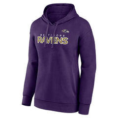 Baltimore Ravens Women's Iconic Cotton Fleece Checklist Pullover Hoodie - Purple - Fanatics