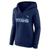 Tennessee Titans Women's Iconic Cotton Fleece Checklist Pullover Hoodie - Navy - Fanatics