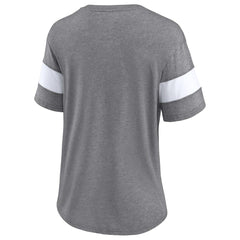 Cleveland Browns Women's Distressed Team Tri-Blend V-Neck T-Shirt - Heathered Gray/White - Fanatics