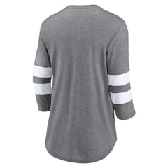Cleveland Browns Women's Primary Logo 3/4 Sleeve Scoop Neck T-Shirt - Heathered Gray - Fanatics