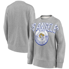 Los Angeles Rams Women's Jump Distribution Tri-Blend Pullover Sweatshirt - Heathered Gray - Fanatics
