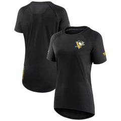 Pittsburgh Penguins Fanatics Women's Authentic Pro Rink Raglan Tech T-Shirt - Black | Fanatics Clearance