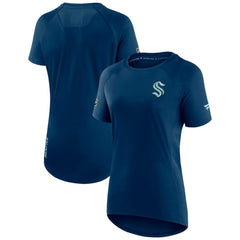 Seattle Kraken Fanatics Women's Authentic Pro Rink Raglan Tech T-Shirt - Deep Sea Blue | Fanatics Clearance